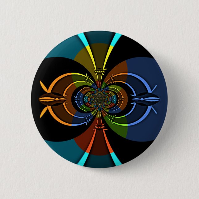 Abstract Colour Burst Art Print 2 Inch Round Button (Front)