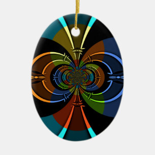 Abstract Colour Burst Art Print Ceramic Ornament