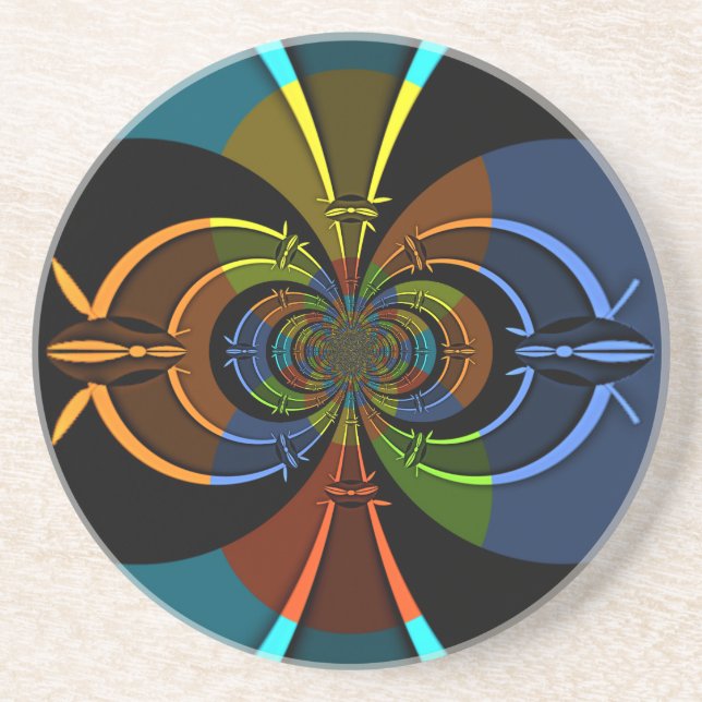 Abstract Colour Burst Art Print Coaster (Front)