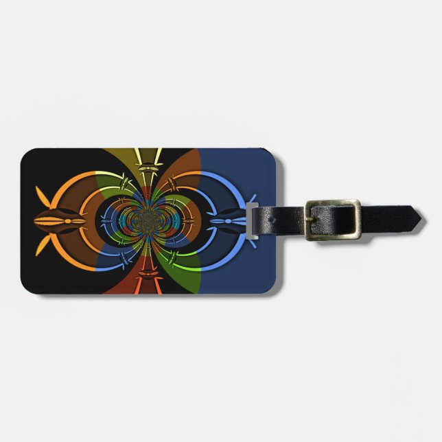 Abstract Colour Burst Art Print Luggage Tag (Front Horizontal)
