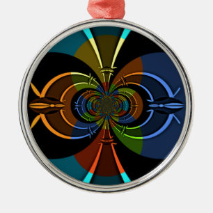 Abstract Colour Burst Art Print Metal Ornament