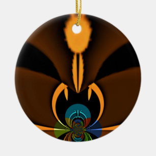 Abstract Colour Contrast Art Print Ceramic Ornament