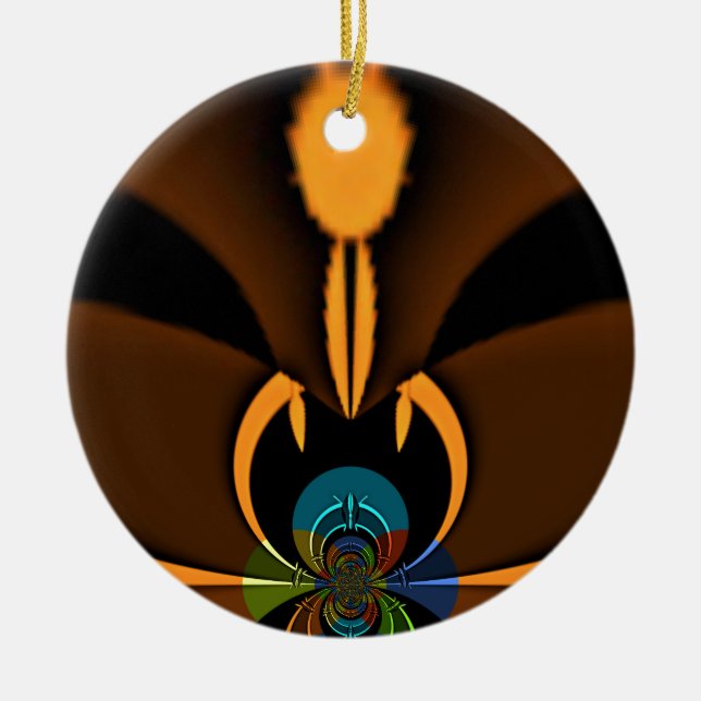 Abstract Colour Contrast Art Print Ceramic Ornament (Front)