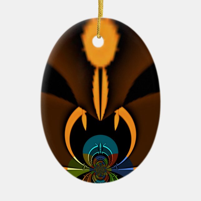 Abstract Colour Contrast Art Print Ceramic Ornament (Front)