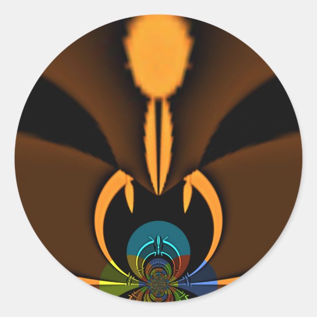 Abstract Colour Contrast Art Print Classic Round Sticker (Front)