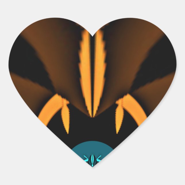 Abstract Colour Contrast Art Print Heart Sticker (Front)