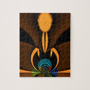 Abstract Colour Contrast Art Print Jigsaw Puzzle