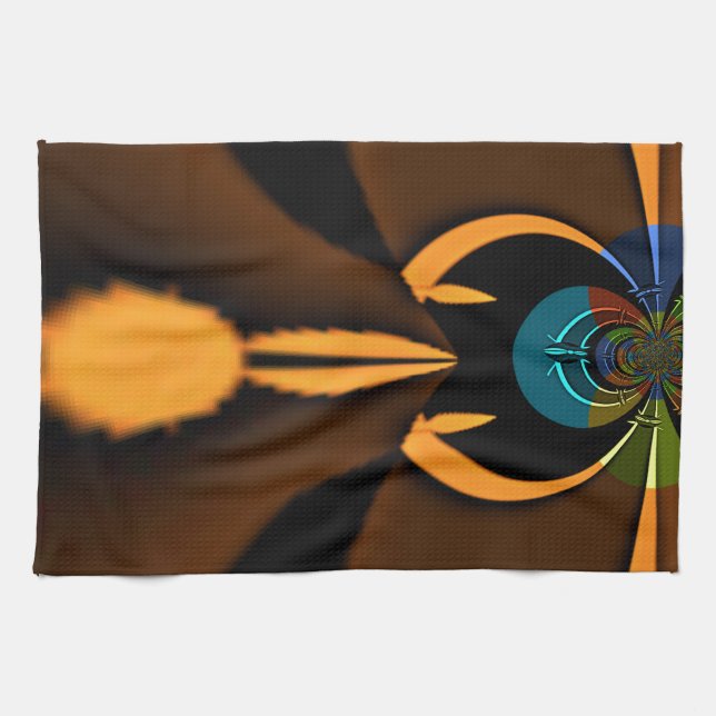 Abstract Colour Contrast Art Print Kitchen Towel (Horizontal)