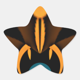 Abstract Colour Contrast Art Print Star Sticker
