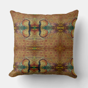 Abstract Colour Design with a hint of Floral Throw Pillow