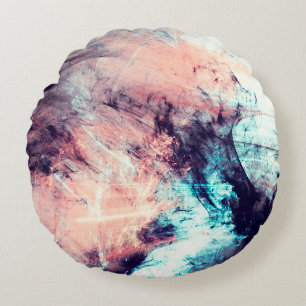 Abstract colour dynamic background with lighting e round pillow