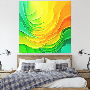 Abstract Colour Energy Flow Design Canvas Print