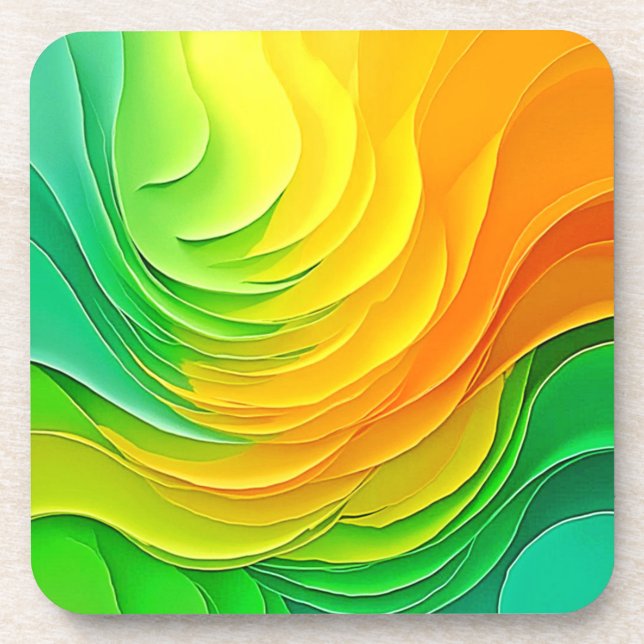 Abstract Colour Energy Flow Design Coaster (Front)