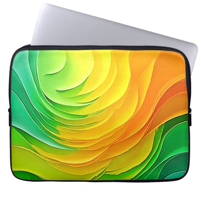 Abstract Colour Energy Flow Design Laptop Sleeve (Front)