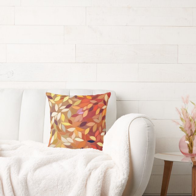 Abstract Colour Fall Leaf Throw Pillow (Couch)