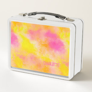 Abstract Colour Gradient Luminous Joy  add Name  Metal Lunch Box