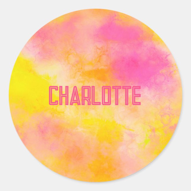 Abstract Colour Gradient Luminous Joy Classic Round Sticker (Front)