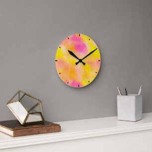Abstract Colour Gradient Luminous Joy Personalized Round Clock