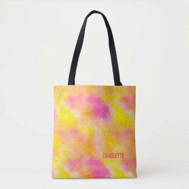 Abstract Colour Gradient Luminous Joy Personalized Tote Bag (Front)