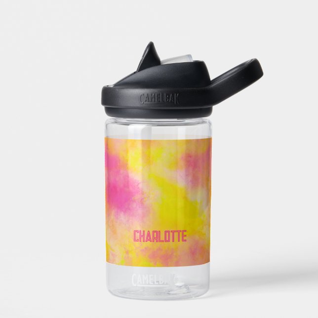 Abstract Colour Gradient Luminous Joy Personalized Water Bottle (Left)