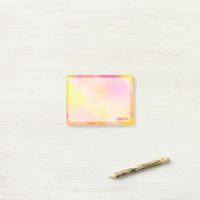 Abstract Colour Gradient Luminous Joy Post-it Notes (On Desk)