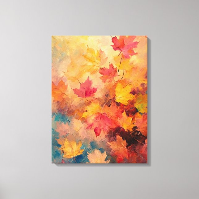 Abstract Colour of Japanese Autumn Fine Art Canvas Print (Front)