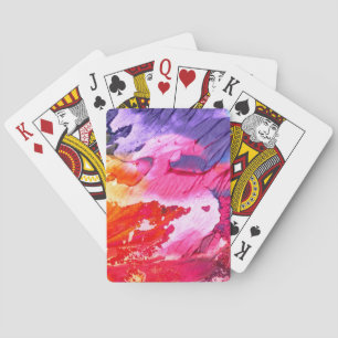 Abstract Colour Oil Paint Artwork Playing Cards