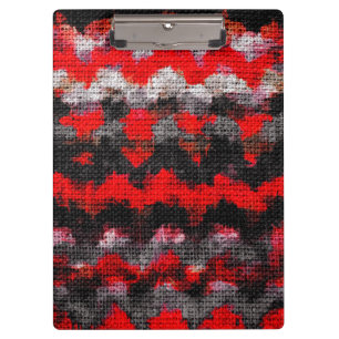 Abstract Colour Paint Brush Rustic Burlap #16 Clipboard