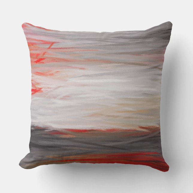 Abstract Colour Paint Brush Stroke #10 Throw Pillow (Front)