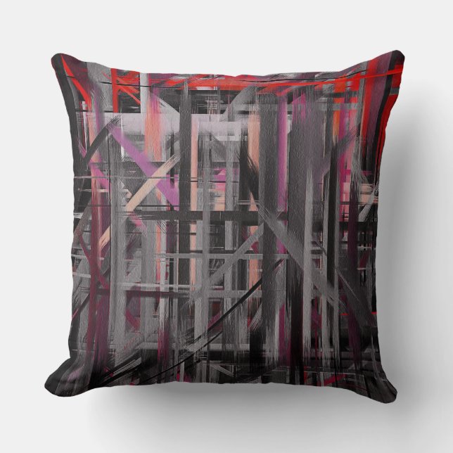 Abstract Colour Paint Brush Stroke #11 Throw Pillow (Front)
