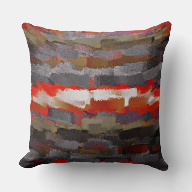 Abstract Colour Paint Brush Stroke #15 Throw Pillow (Front)