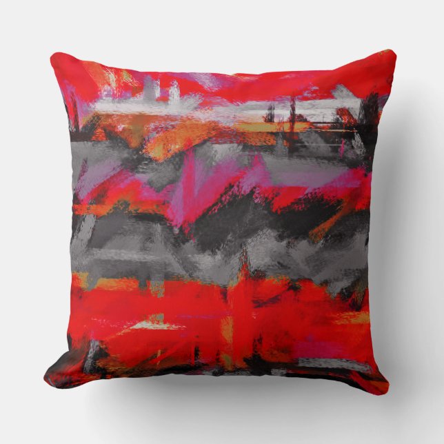 Abstract Colour Paint Brush Stroke #21 Throw Pillow (Front)