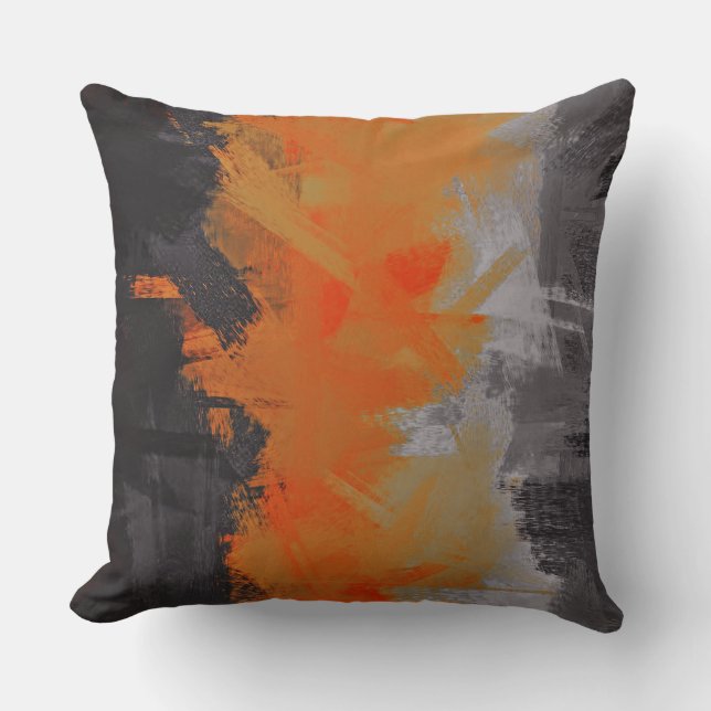 Abstract Colour Paint Brush Stroke #27 Throw Pillow (Front)