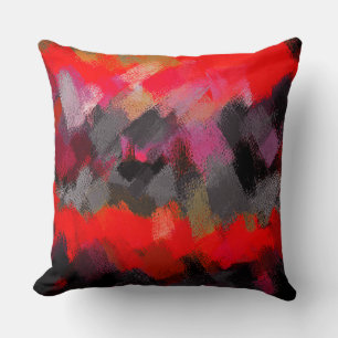 Abstract Colour Paint Brush Stroke Throw Pillow