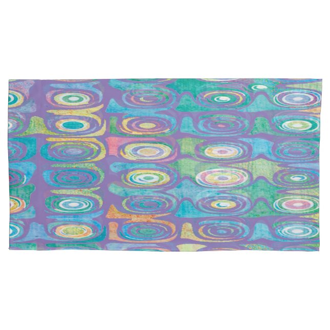 Abstract colour pattern 1 pillowcase (Front-Left)