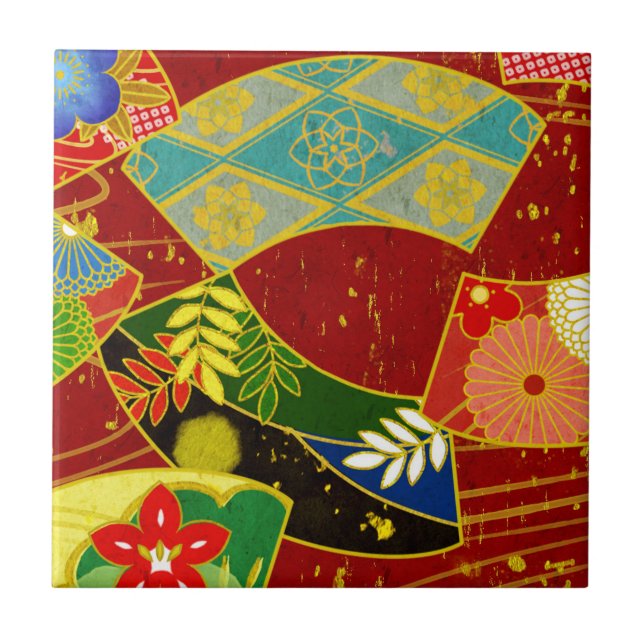 Abstract Colour Pattern 4 Tile (Front)