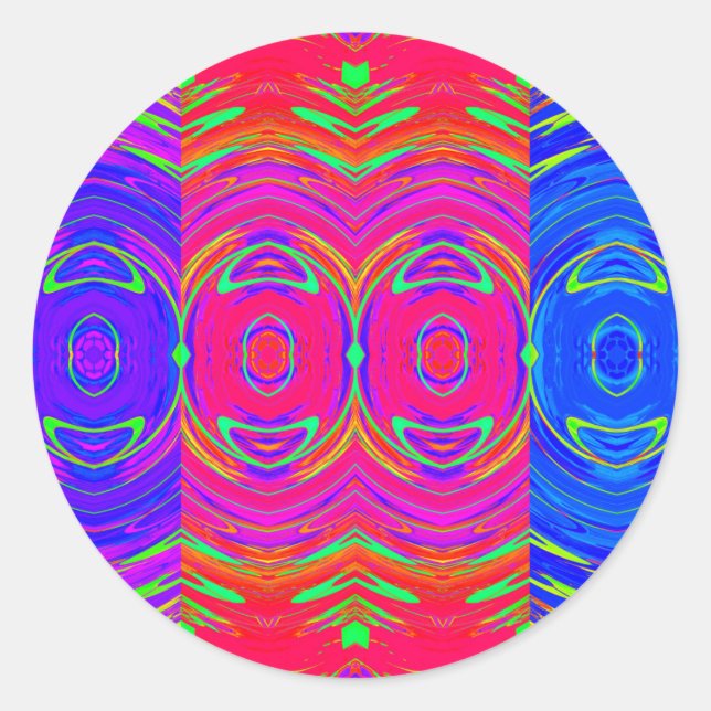 Abstract Colour Pattern Classic Round Sticker (Front)