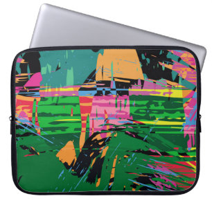 Abstract colour pattern in graffiti style quality laptop sleeve