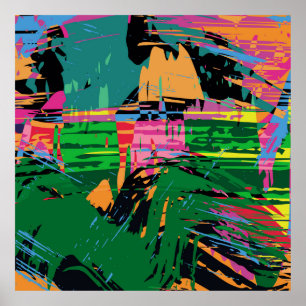 Abstract colour pattern in graffiti style quality  poster