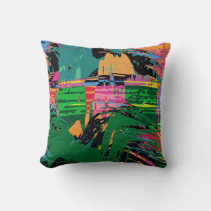 Abstract colour pattern in graffiti style quality  throw pillow