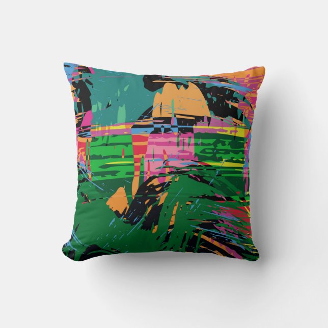 Abstract colour pattern in graffiti style quality  throw pillow (Front)