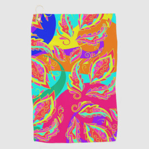 abstract,colour,pattern, indian,mandala,pink, golf towel