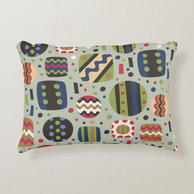 abstract colour pattern textiles, interior designl accent pillow (Front)
