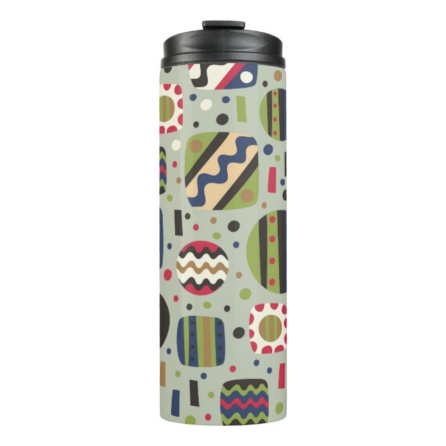 abstract colour pattern textiles, interior designl thermal tumbler (Front)