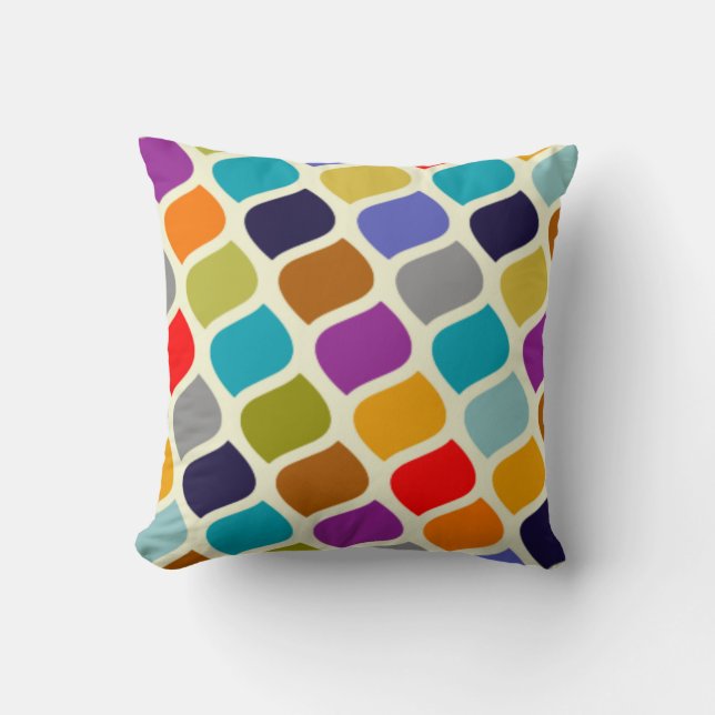 Abstract Colour Pattern Throw Pillow (Front)