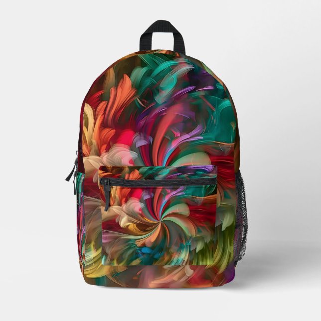 Abstract colour  printed backpack (Front)