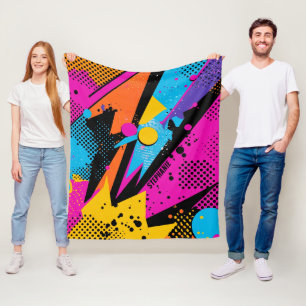 Abstract Colour Splash in Retro Comic Style (1) Fleece Blanket