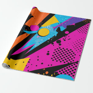 Abstract Colour Splash in Retro Comic Style (1) Wrapping Paper