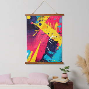 Abstract Colour Splash in Retro Comic Style (2) Hanging Tapestry