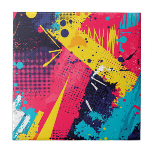 Abstract Colour Splash in Retro Comic Style (2) Tile